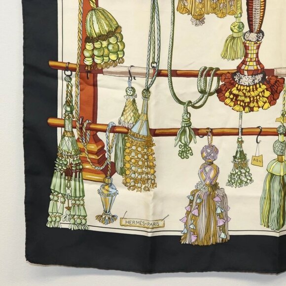 HERMES Carre 90 Scarf ""Pasementerie"" Silk Navy Auth 135492 - Picture 5 of 15